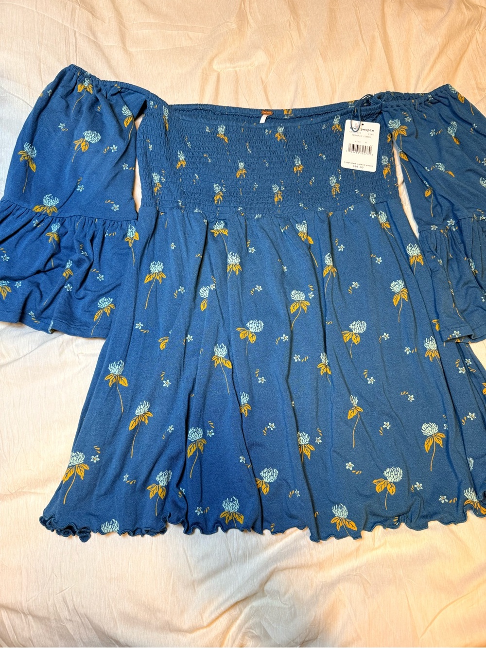 NWT Free People Lana Tunic in Mermaid combo. Size M.